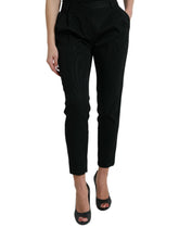 Dolce & Gabbana Black Wool High Waist Cropped Tapered Pants -   -  Dolce & Gabbana.